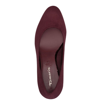 Womens Tamaris 22418 Block Heels - Burgundy Comb