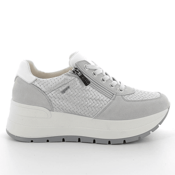 Womens Igi & Co 7661700 Woven Side Zip Wedge Trainers - Silver