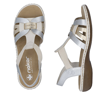 Womens Rieker 65918 Metallic Heeled Sandal - Metallic