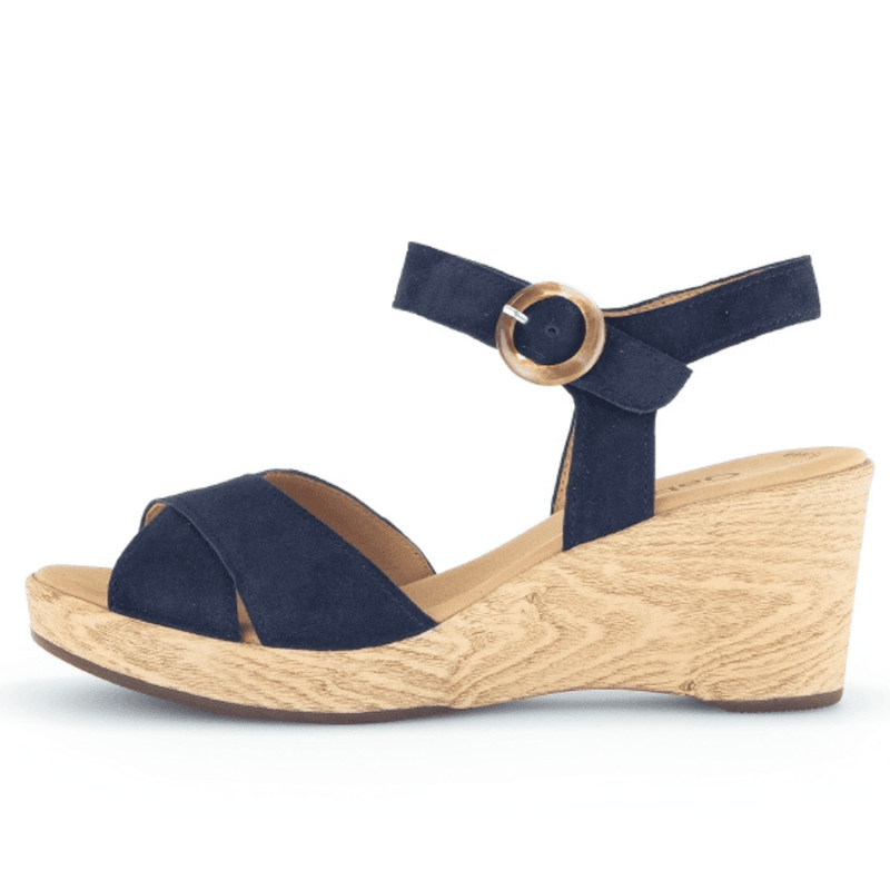 Womens Gabor 44.670 Navy Suede Crossover Sandals - Navy