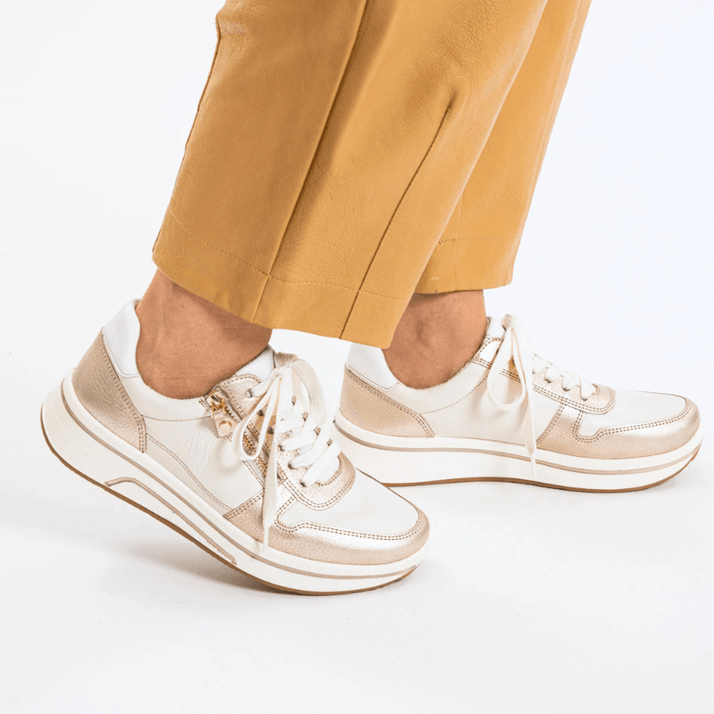 Womens Ara Sapporo Trainers - Cream