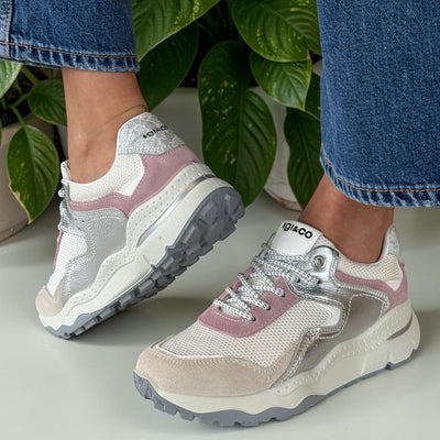 Womens Igi & Co White And Silver Trainers - White and Silver