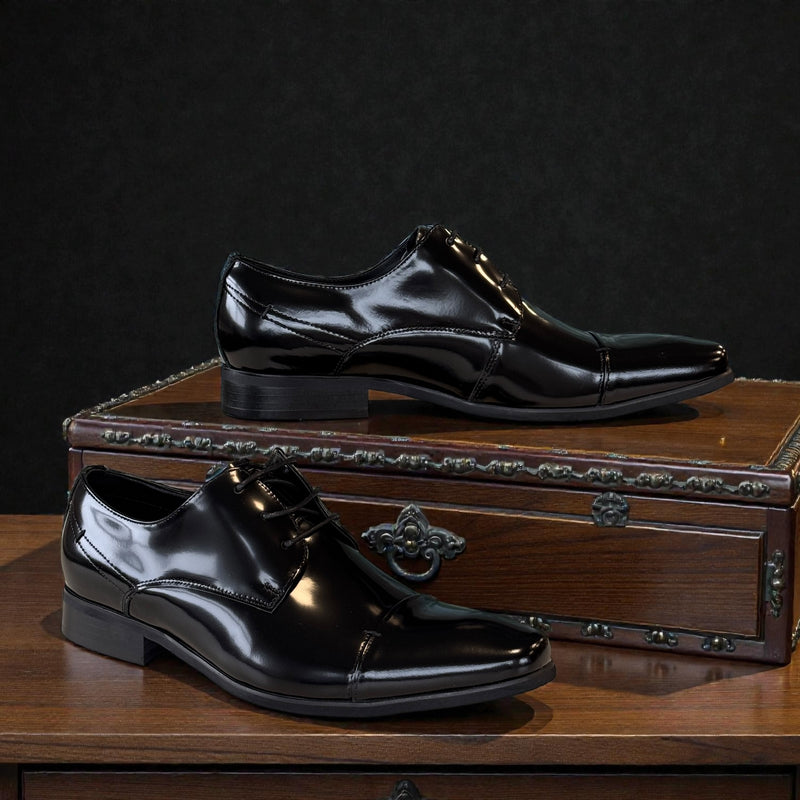 Mens Escape Velvit Elvis Formal Lace-up Shoe - Schwarz