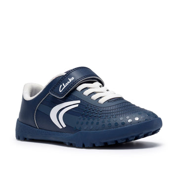 Boys Clarks CICA Goal Kid Football Shoes - Navy