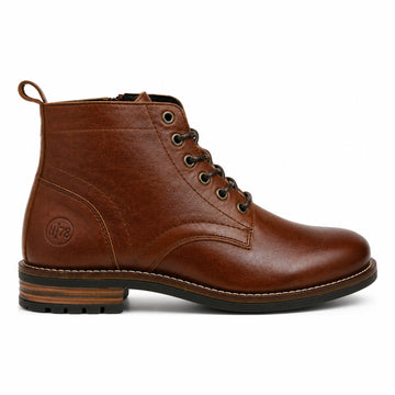 Mens Ninety 78 NTY097 Dark Cognac Leather Ankle Boots - Dark Cognac