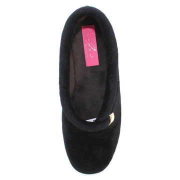 Lunar Womens Bridie Quilted Black Slippers - Black