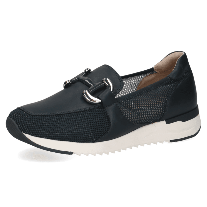 Womens Caprice 24536 Mesh Sporty Wedge Loafers - Navy