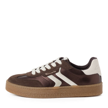 Womens Tamaris 23723 Laced Trainers - Brown Metallic