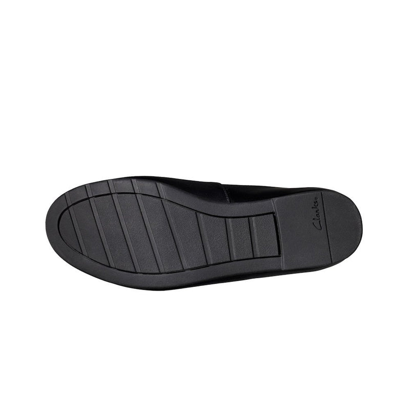 Junior Clarks Scala Lace Girls Black Leather Lace Up Smart School Shoes - Black