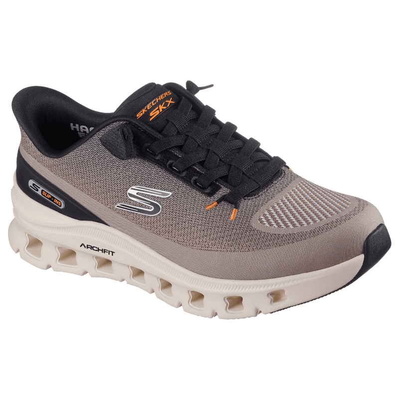 Mens Skechers Slip Ins: Arch Fit Glide Step Trainers - Taupe