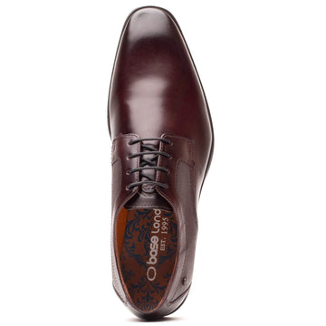 Mens Base London Dome Formal Lace-up Shoes - Burnt Brown