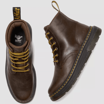 Mens Dr Martens Crewson Crazy Horse Leather Chukka Boots- Dark Brown - Brown