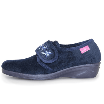 Womens Lunar Paula II Velcro Strap Wedge Slippers - Navy