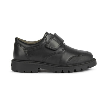 Junior Boys Geox Shaylax Black School Shoes - Black