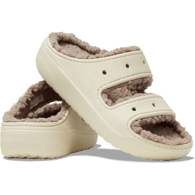 Womens Crocs Classic Cozzzy Sandal - Bone Mushroom
