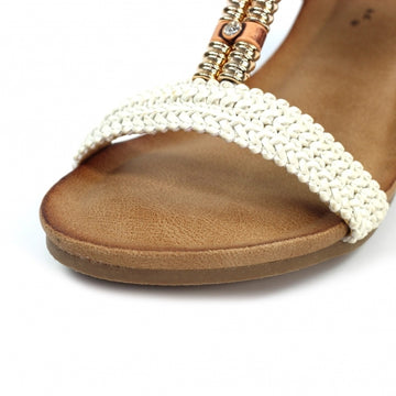 Womens Lunar JLH535 Wedge Florence Sandals - White