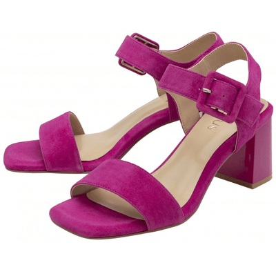 Womens Lotus Norah Suede Open Toe Block Heel Sandals - Pink