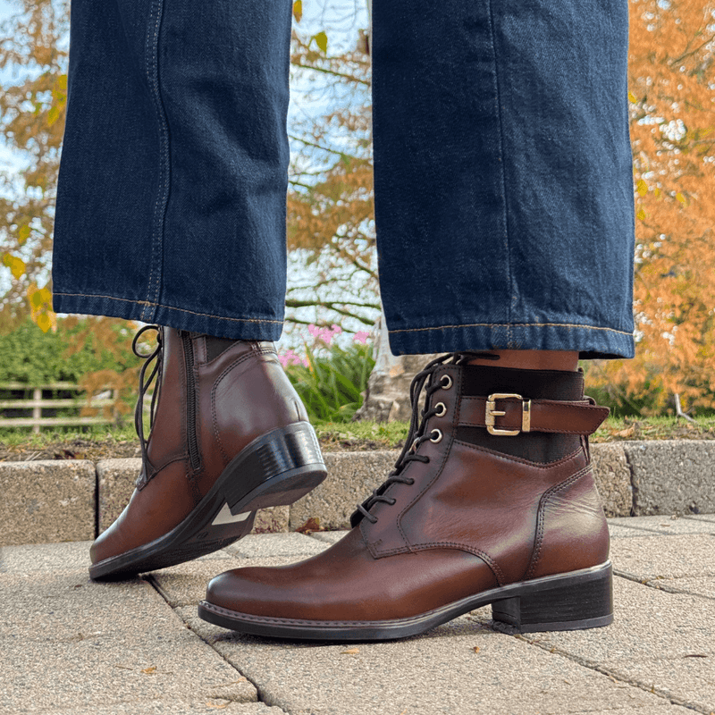 Dubarry Womens Case Biker Boots- Chestnut - Chestnut