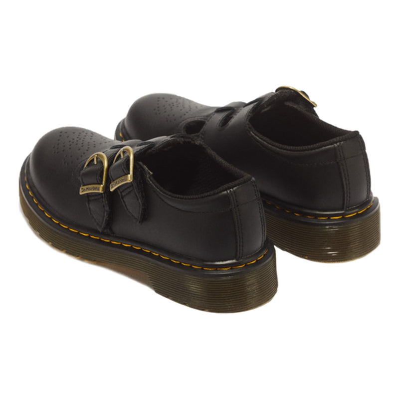 Junior Girls Dr. Martens 8065 Softy T Leather Black Mary Jane School Shoes - Black