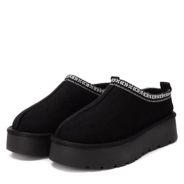 Womens Xti 143237 Black Platform Trim Mules - Black