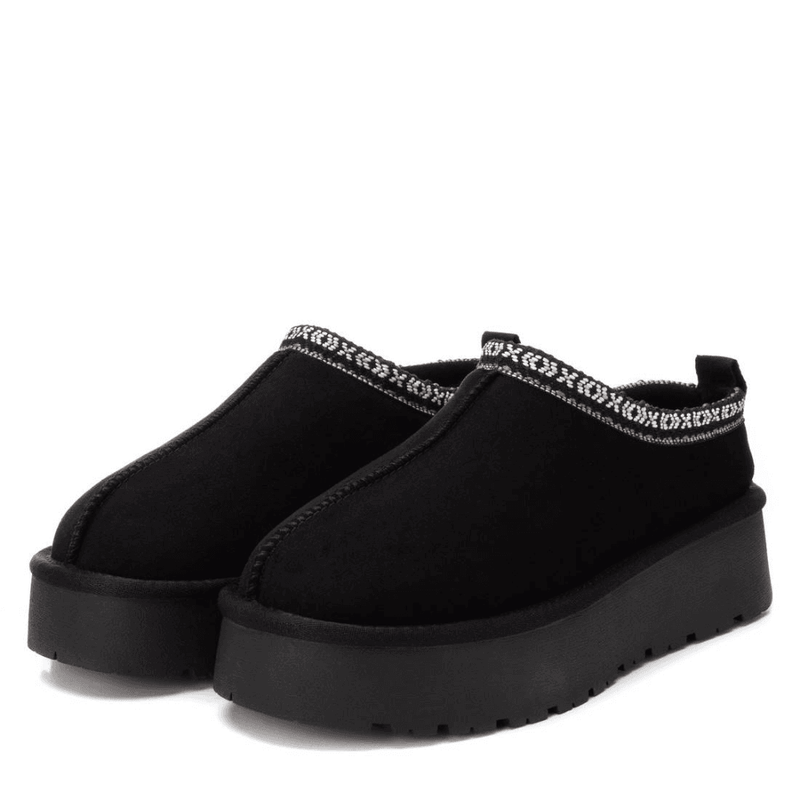 Womens Xti 143237 Black Platform Trim Mules - Black