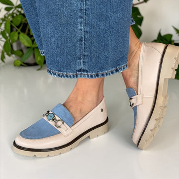 Womens Zanni & Co Saphin One Loafers - Sky Blush