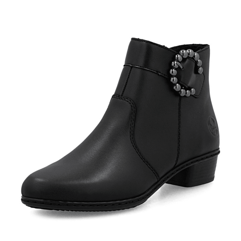Womens Rieker Y0797 Buckle Ankle Boots - Black
