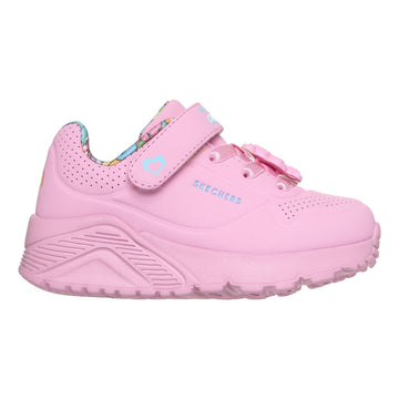 Toddler Girls Skechers Uno Lite - Bear Spirit Pink Trainers - Pink