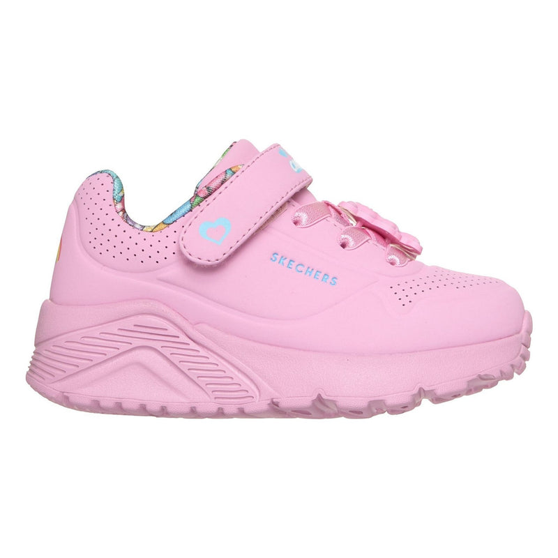 Toddler Girls Skechers Uno Lite - Bear Spirit Pink Trainers - Pink