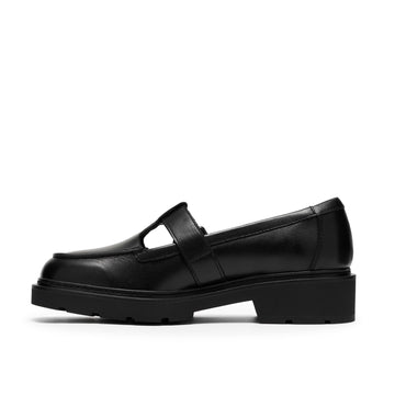 Girls Clarks Lauryl Bar School Shoes - Black