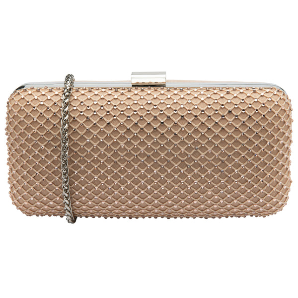 Womens Lotus ULG086 Nude Diamente Clutch Labonita Bag - Nude