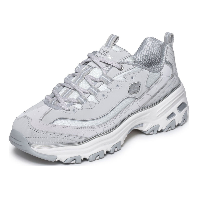 Womens Skechers 150873 D'Lites - Chrome Wave Grey Trainers - Grey