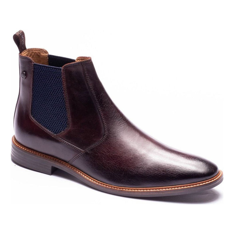 Mens Base London Kensington Leather Chelsea Boots - Washed Brown