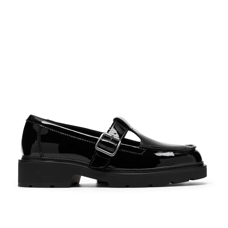 Girls Clarks Lauryl Bar School Shoes - Black Patent