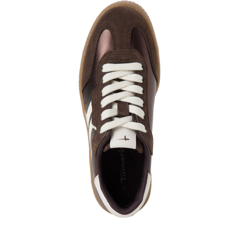 Womens Tamaris 23723 Laced Trainers - Brown Metallic