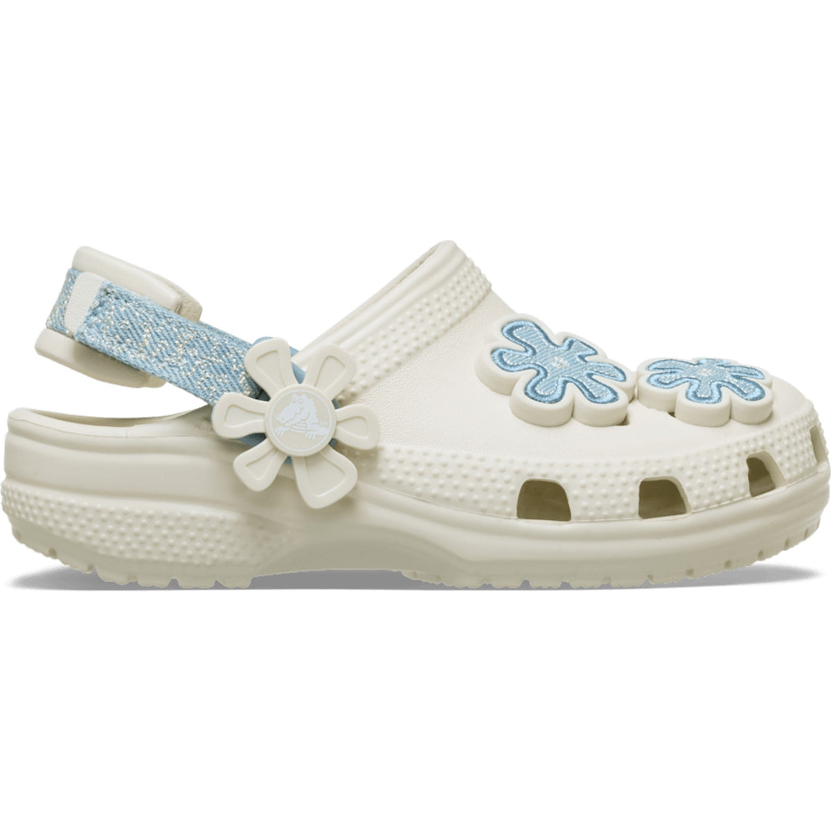 Toddler Crocs Denim Flower Classic Clogs
