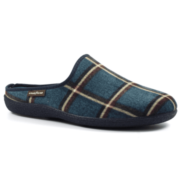 Goodyear Mens Checkmate Mule Slippers - Blue