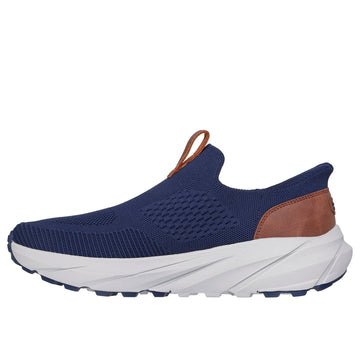 Mens Skechers 211145 Navy Blue, Brown & Grey Knit Conner Shoe - Navy