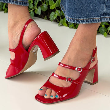 Womens Tamaris 28323 Heeled Sandals - Red