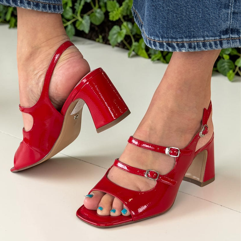 Womens Tamaris 28323 Heeled Sandals - Red