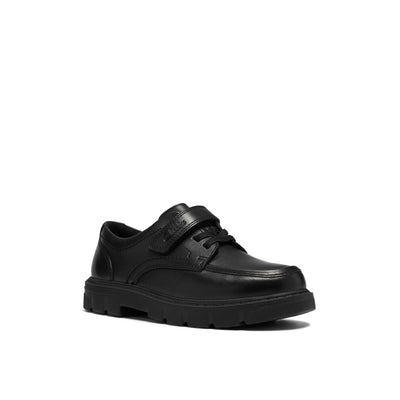 Boys Clarks Lorcam Lane Kid Black School Shoes - Black