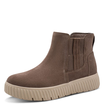 Womens Tamaris 85405 Mushroom Suede Ankle Boots - Mushroom Suede