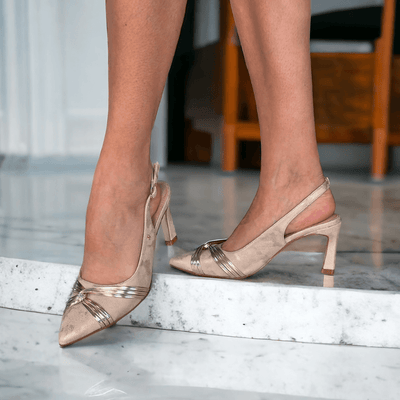 Womens Kate Appleby Newent Mottled Blush and Gold Heels - Gold Splash