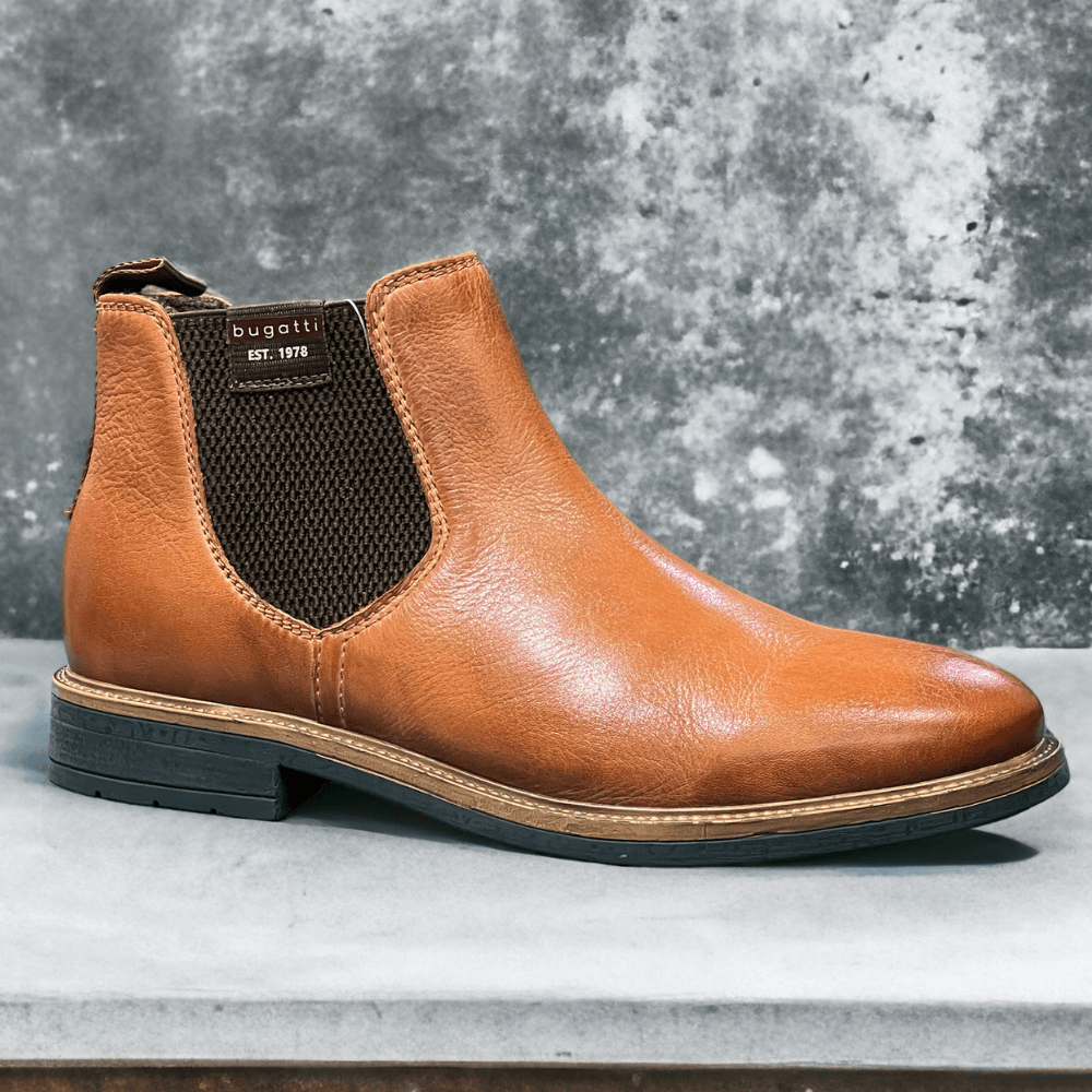 Bugatti Mens Ladano Tan Leather Chelsea Boots