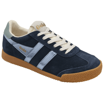 Womens Gola Elan Glitz Suede Trainers - Navy