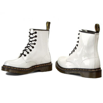 Womens Dr Martens 1460 Hair Lace Up Boots - White