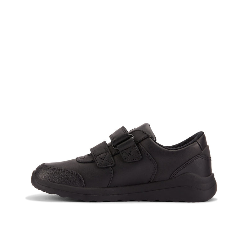 Boys Clarks Daze Step 2 Kid Black School Shoes - Black