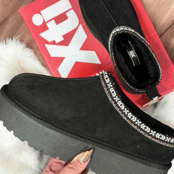 Womens Xti 143237 Black Platform Trim Mules