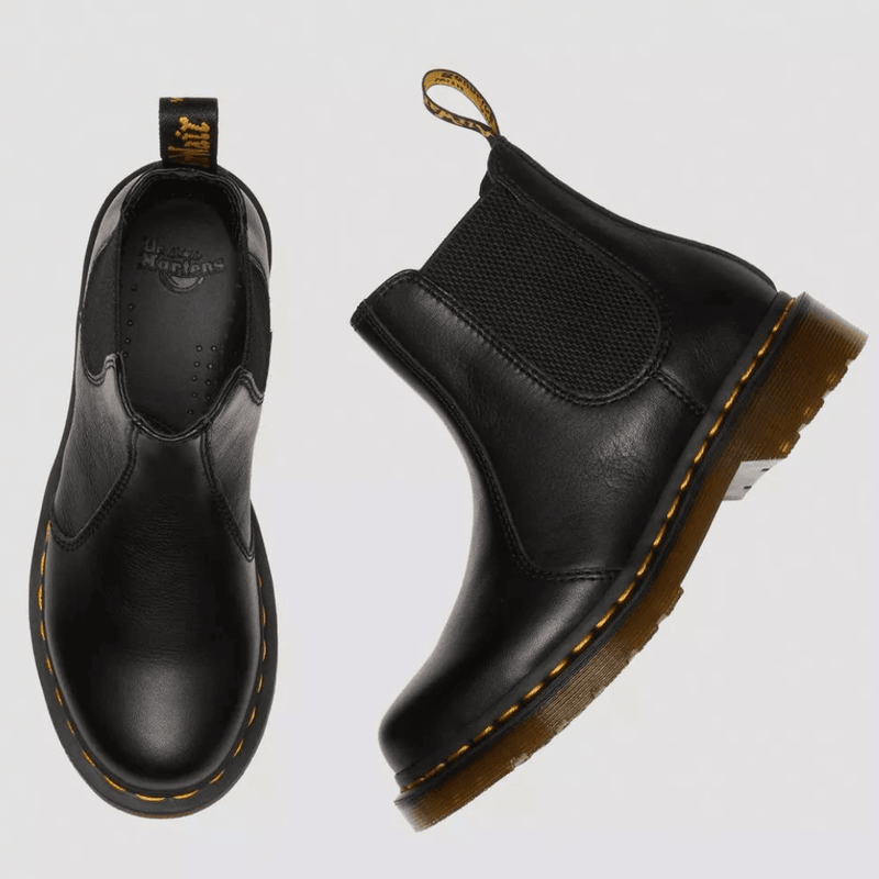 Womens Dr Martens 2976 Virginia Leather Black Chelsea Boots - Black