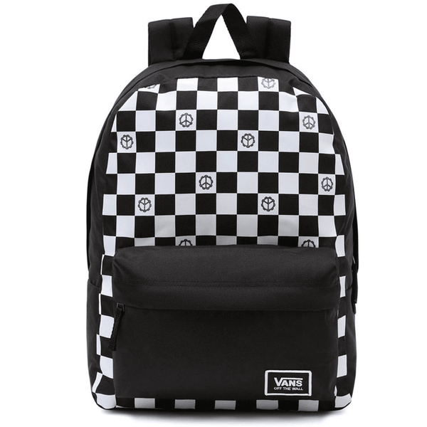 Vans Street Sport Realm Backpack - Peace Check Black and White